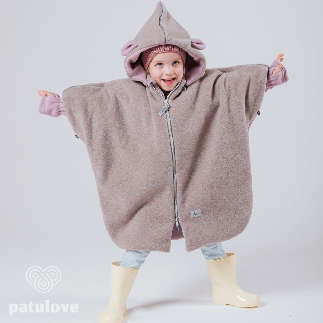 Car Poncho For Kids - Lamb Pink