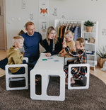 Montessori Tisch mit 2 Stühlen – Holz-Kindersitzgruppe für Essen, Spielen & Lernen – Produktbild 1