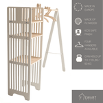 Kinder-Kleiderständer Montessori – Holz-Garderobe mit Ablagefach für Kinderzimmer – Produktbild 3
