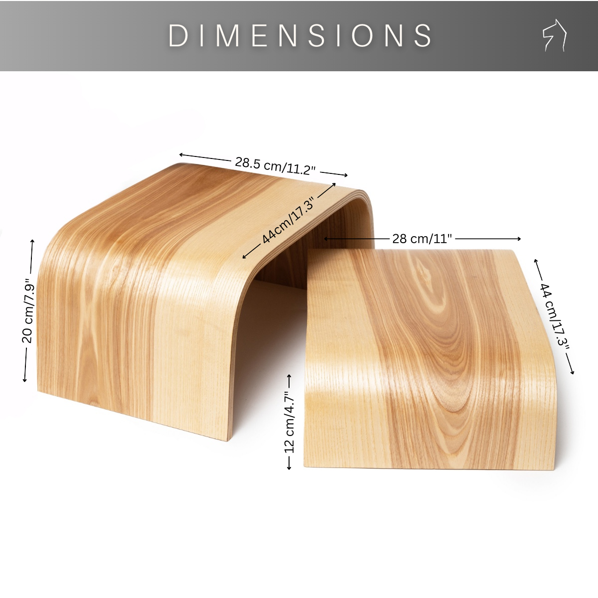 Montessori Tritthocker für Kinder aus Holz höhenverstellbar – Kinderhocker 2er-Set (Hergestellt in Europa) – Produktbild 2