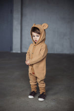 Jumpsuit mit Ohren für Babys und Kinder – Senfgelb – Produktbild 3