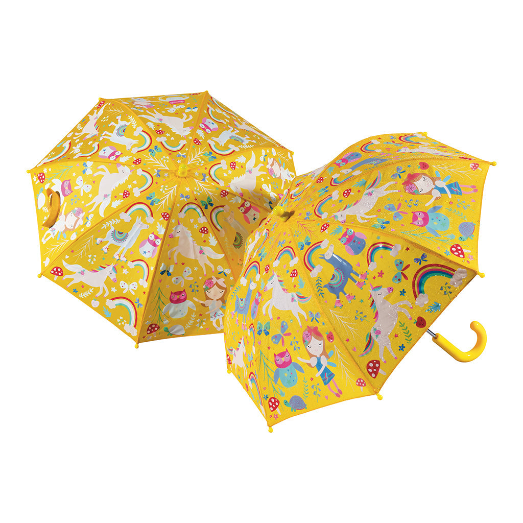 Kinderregenschirm mit Farbwechsel – Regenbogenfeen – Produktbild 1