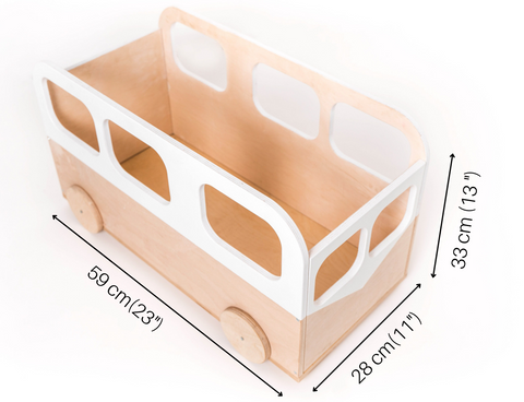 Ewart Woods Spielzeugkiste Bus auf Rädern – Holz-Aufbewahrungsbox für Kinder – Produktbild 3