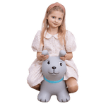 My First JUMPY Grau Hund – Hüpftier für Kinder ab 12 Monaten mit Pumpe