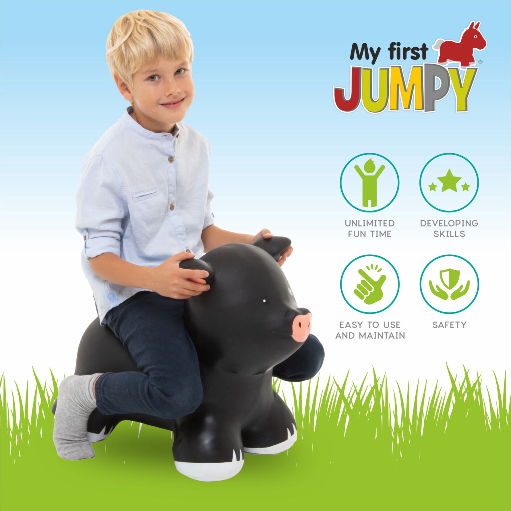 Hüpftier My First JUMPY – Schwarzes Schwein – Produktbild 2