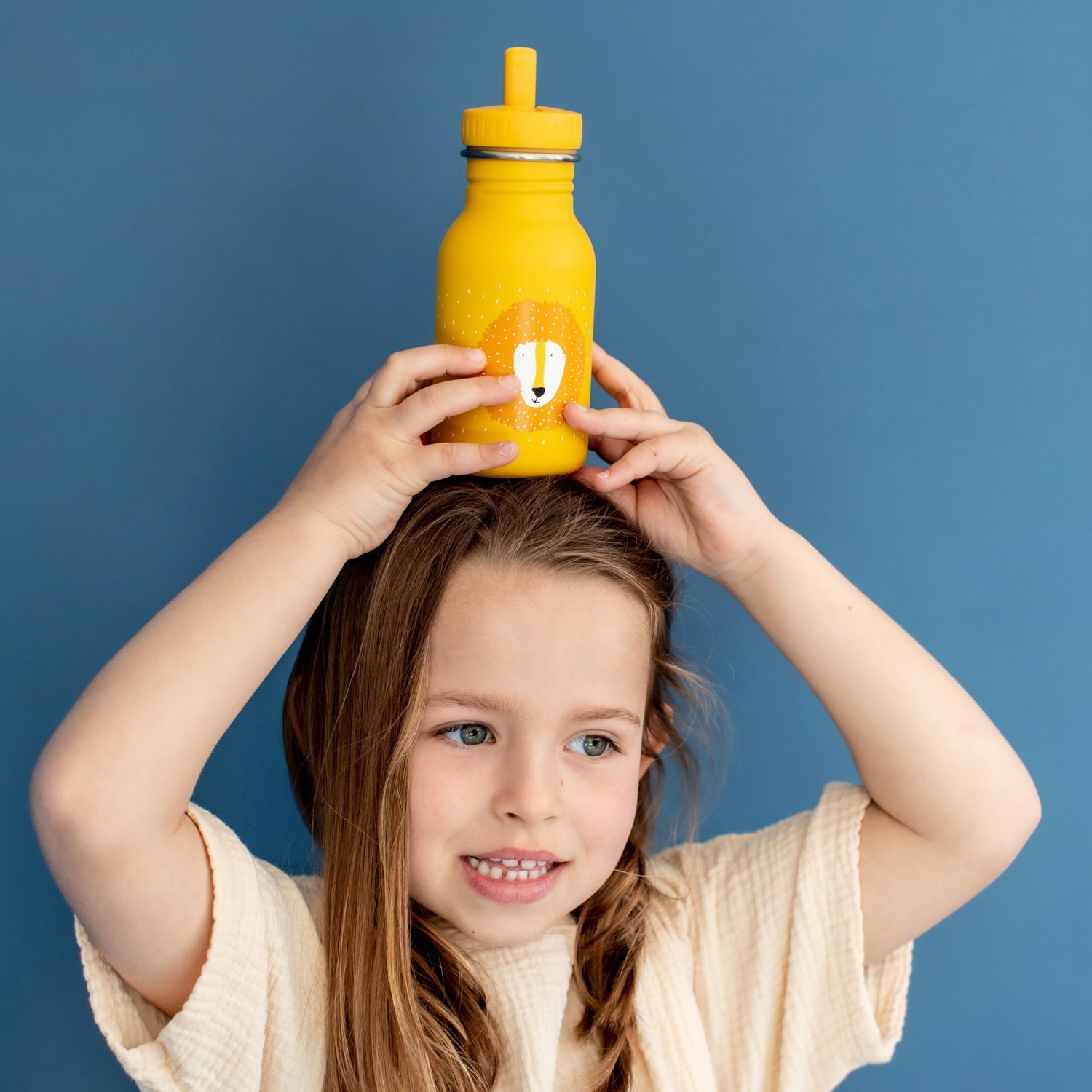 Trixie Kinder Edelstahl Trinkflasche 350 ml Mr. Lion – auslaufsichere Flasche für Kindergarten – Produktbild 1