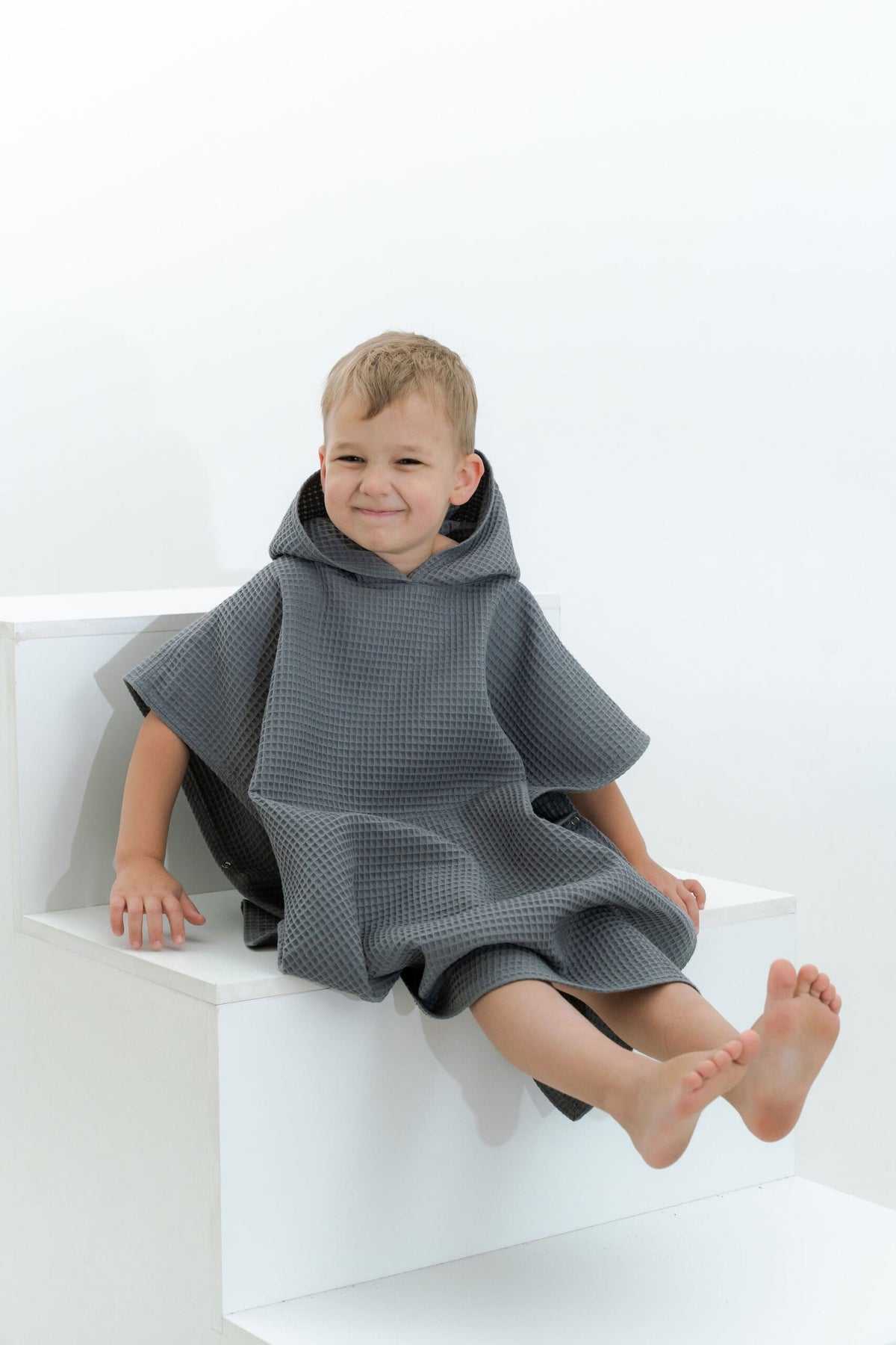 Kinderponcho aus Waffelstoff – Produktbild 3