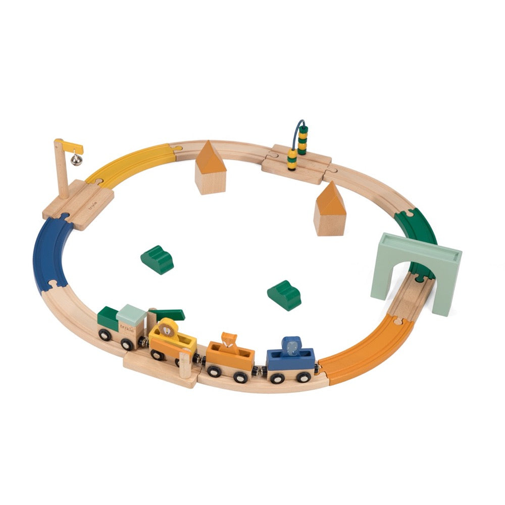 Holz-Eisenbahn Set mit Tierzug – FSC® Holzspielzeug für Kinder ab 3 Jahren – Produktbild 2