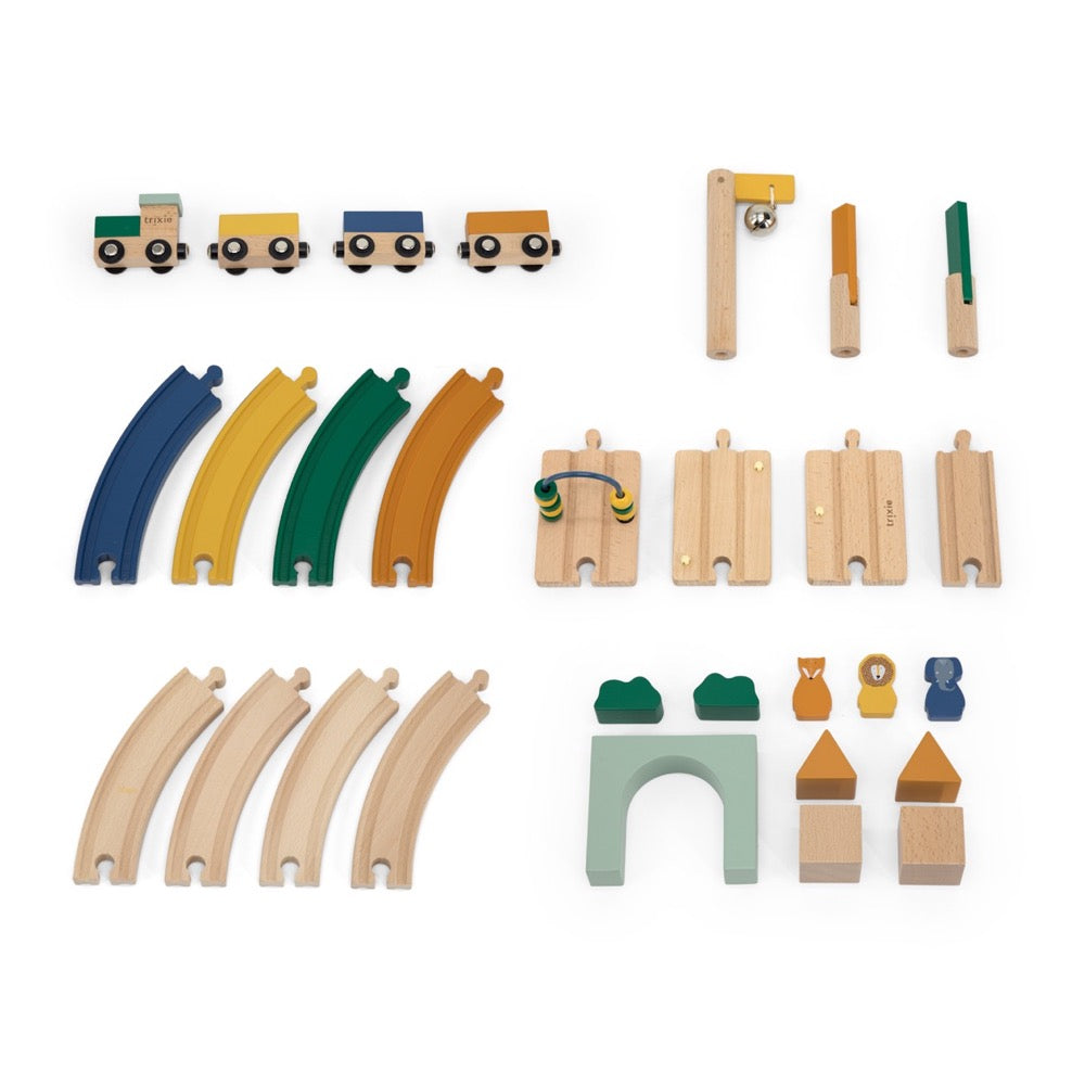 Holz-Eisenbahn Set mit Tierzug – FSC® Holzspielzeug für Kinder ab 3 Jahren – Produktbild 3