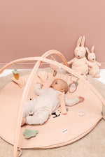 Baby-Spielmatte Mrs. Rabbit mit Bögen – Aktivitäts-Spielbogen ab 3 Monaten