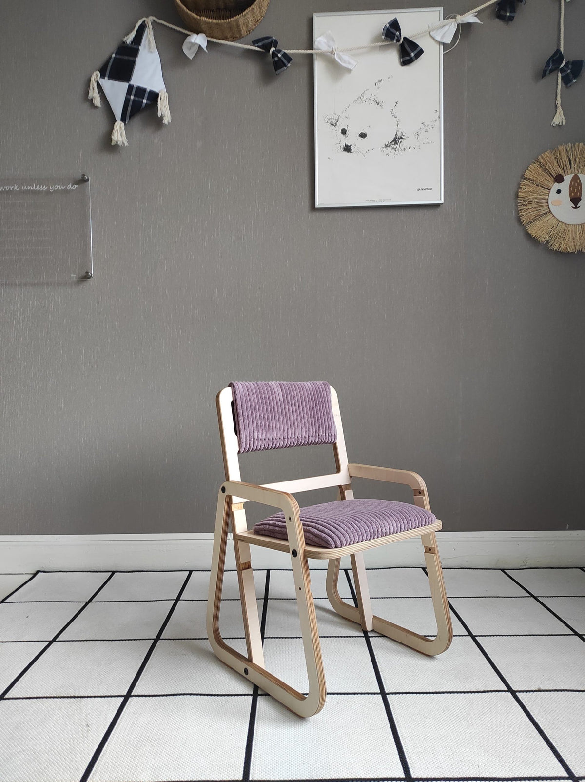 Luula Julle Kinderstuhl höhenverstellbar – Ergonomischer Mitwachs-Stuhl Cannon Rosa & Mint