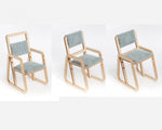Luula Julle Mitwachsender Kinderstuhl aus Birke – Höhenverstellbarer ergonomischer Stuhl mit Samtpolster Mintgrün – Produktbild 4