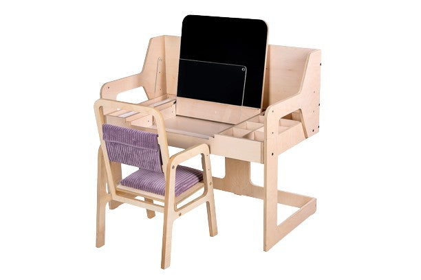 Luula Ergonomischer Mitwachs Stuhl „Cannon Rosa“ – Höhenverstellbarer Kinderstuhl aus Birke (3 bis 12 Jahre)