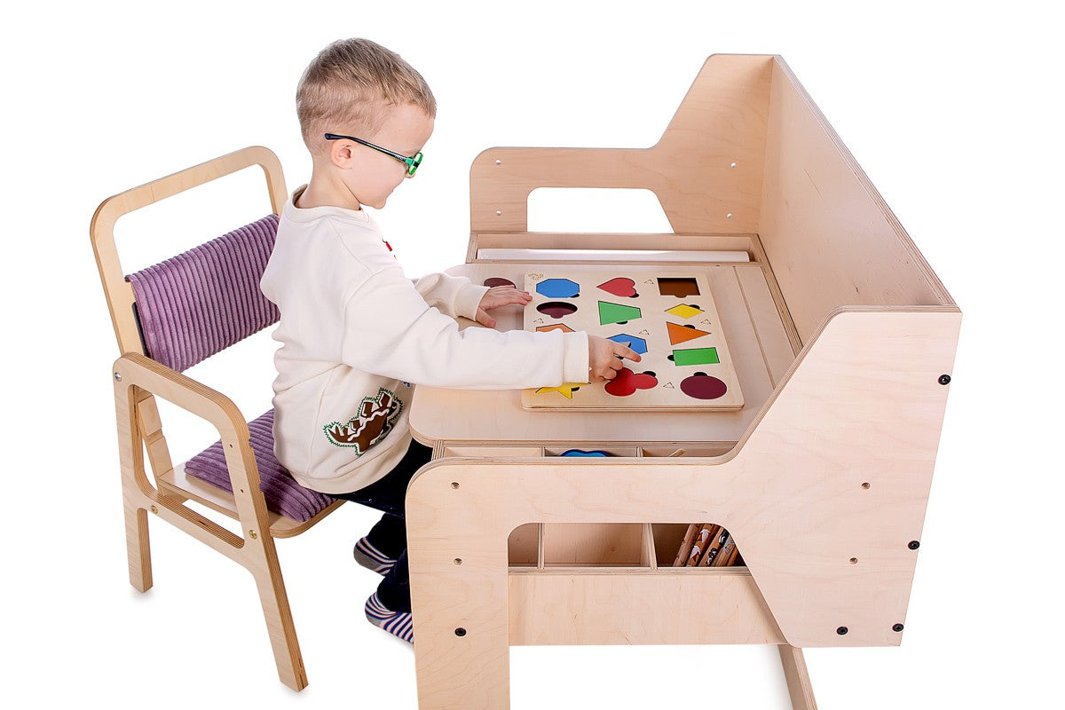 Luula Ergonomischer Mitwachs Stuhl „Cannon Rosa“ – Höhenverstellbarer Kinderstuhl aus Birke (3 bis 12 Jahre)