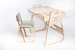Luula Julle Montessori Tisch & Stuhl Set Mintgrün – höhenverstellbare Spielstation aus FSC-Birke