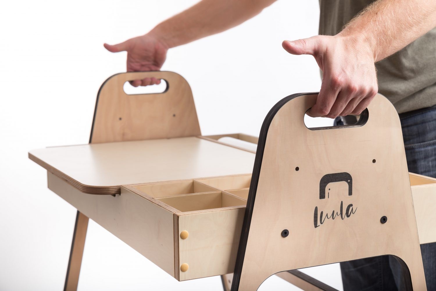Luula Julle Montessori Tisch & Stuhl Set – Höhenverstellbare Kreativstation Cannon Rosa