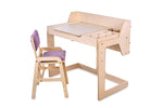 Luula Montessori Tisch & Stuhl Set höhenverstellbar – Kindertisch aus FSC-Birke Cannon Rosa