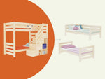 ATLAS Wooden Bunk Bed with Front Storage Stairs – 90 × 200 cm
