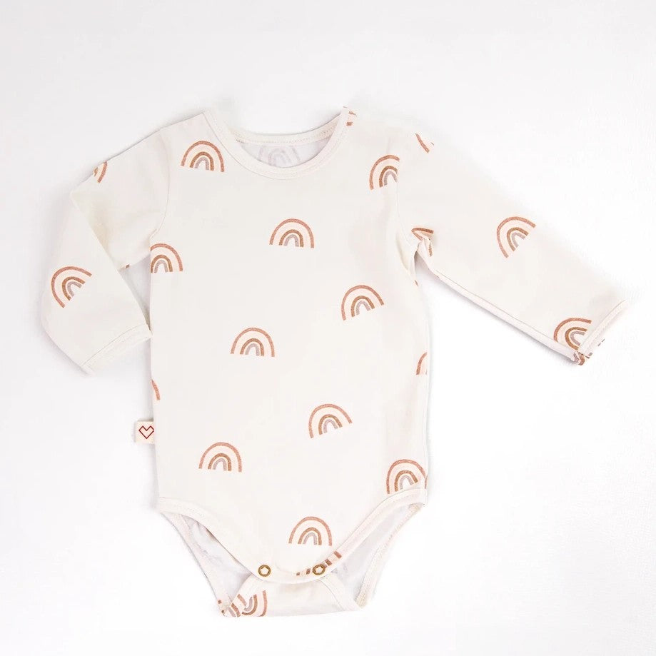 Baby-Body Rainbow – weicher Bio-Baumwollbody mit Druckknöpfen – Produktbild 1