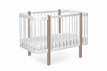 Babybett ELIN Set Cappuccino-Weiß – Mitwachsendes Beistellbett aus Buchenholz mit Matratze – Produktbild 2