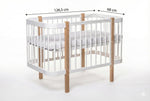 Babybett ELIN Set Natur-Weiß – Mitwachsendes Beistellbett aus Buchenholz mit Matratze – Produktbild 2
