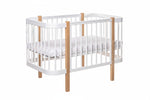 Babybett ELIN Set Natur-Weiß – Mitwachsendes Beistellbett aus Buchenholz mit Matratze – Produktbild 4