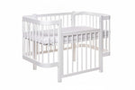 Babybett ELIN Weiß – Mitwachsendes Beistellbett aus Buchenholz 120 x 60 cm – Produktbild 3