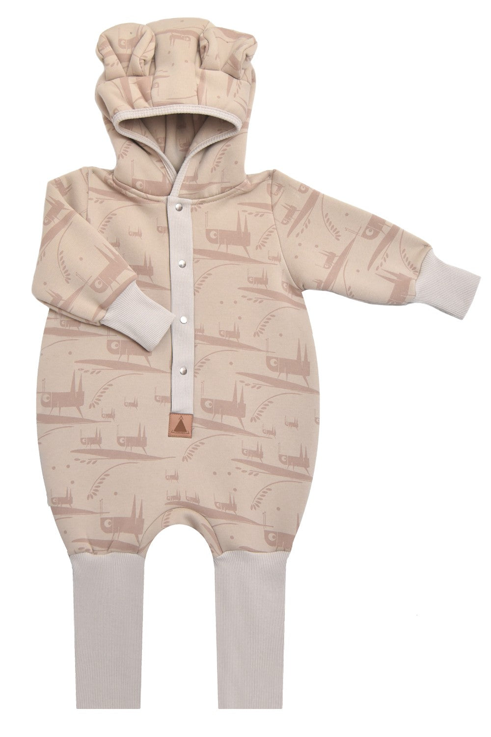 Baby-Jumpsuit Grün mit Kapuze & Ohren – Weicher Overall aus OEKO-TEX Baumwolle