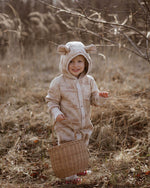 Baby-Jumpsuit Grün mit Kapuze & Ohren – Weicher Overall aus OEKO-TEX Baumwolle