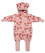 Baby-Jumpsuit mit Kapuze – Lilien auf Rosa – Produktbild 1