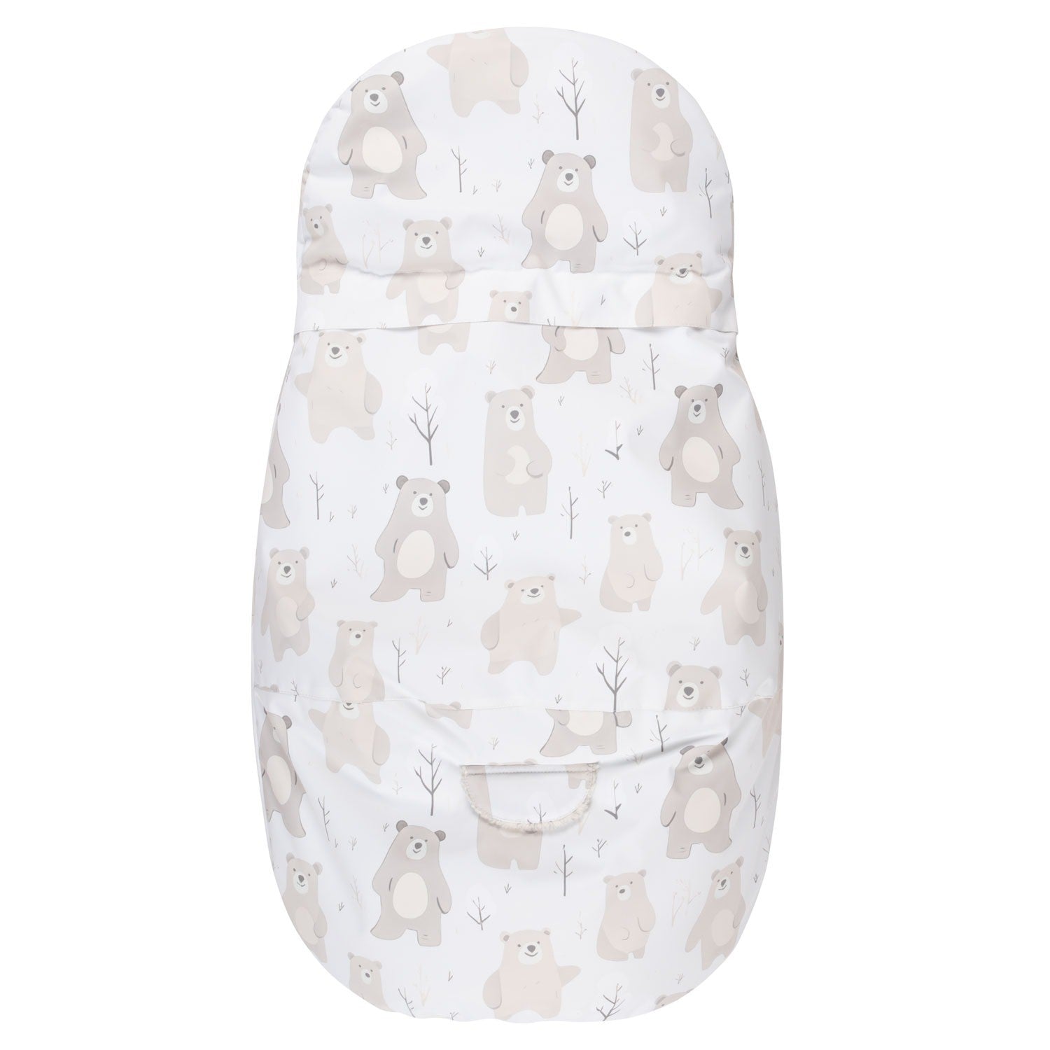 Baby Winter Footmuff – Bear Print White / Beige, One Size
