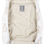 Baby Winter Footmuff – Bear Print White / Beige, One Size