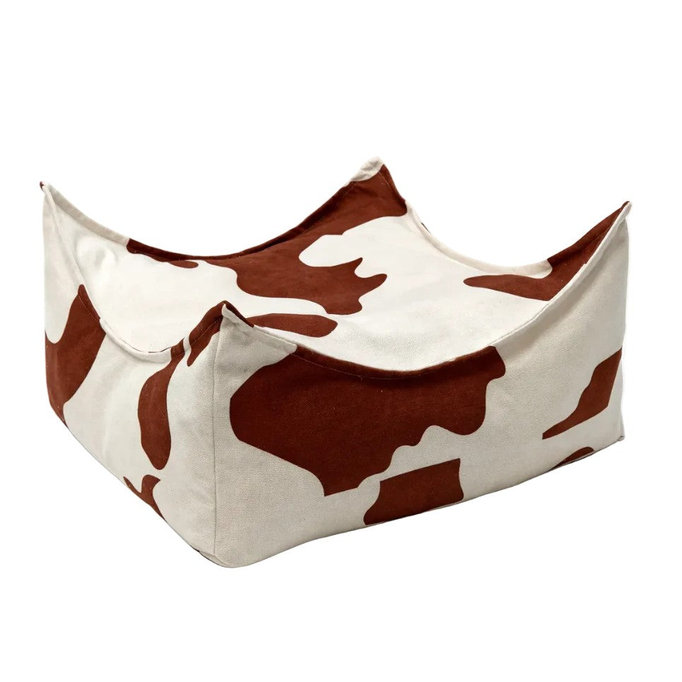 Eckiger Kinder Sitzsack Kuh-Design – weicher Pouf mit waschbarem Bezug 60x60 cm – Produktbild 3