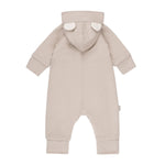 Bear-Ear Cotton-Lined Merino Wool Baby Overall – Beige