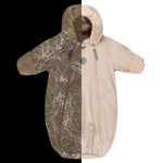 Beige Reflective Merino Wool-Lined Spring/Autumn Bunting Pram Suit