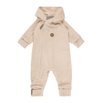 Beige Velvet Baby Overall with Merino Wool Lining