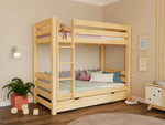 ATLAS Wooden Children's Bunk Bed – 90 × 200 cm