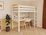 MAKALU Wooden Loft Bed with Desk – 90x200 cm