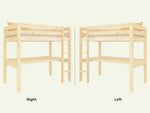 MAKALU Wooden Loft Bed with Desk – 90x200 cm