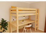 MAKALU Wooden Loft Bed with Desk – 90x200 cm