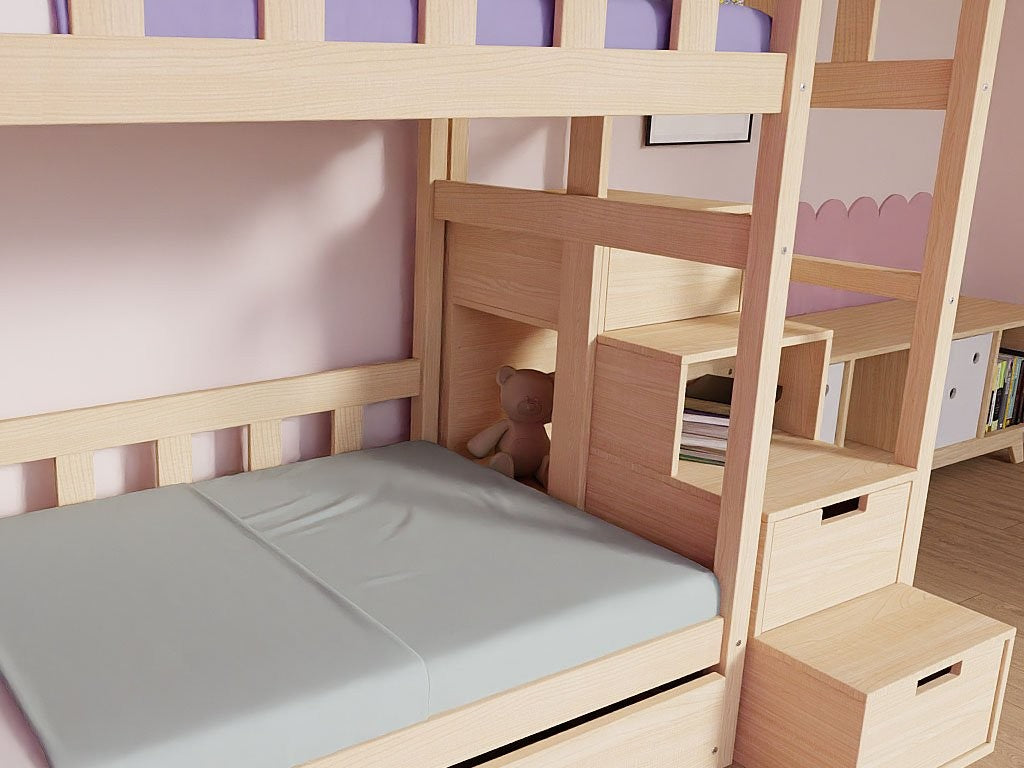 PLOTTY Bunk Bed with Storage Stairs – 90 × 200 cm