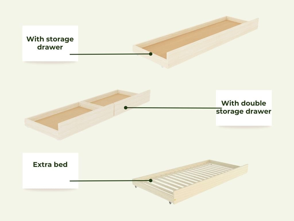 PLOTTY Bunk Bed with Storage Stairs – 90 × 200 cm