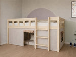 PLOTTY Low Loft Bed with Ladder – 90x200 cm
