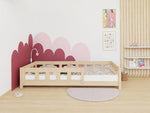 PLOTTY Single Bed with Front Safety Rail – 80 cm Wide