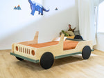 SAFARI Jeep Wooden Children’s Car Bed – 80 × 160 cm
