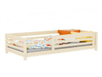 TULY Low Wooden Bed with Safety Rail – 120–140 cm Wide