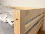 TULY Low Wooden Bed with Safety Rail – 90 cm Wide