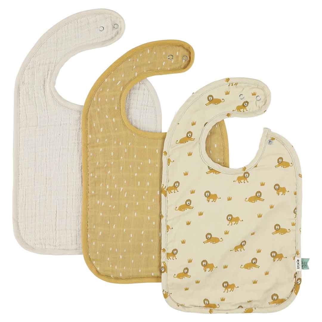Baby-Lätzchen 3er-Set Lively Lion – Musselin Lätzchen aus Bio-Baumwolle – Produktbild 1