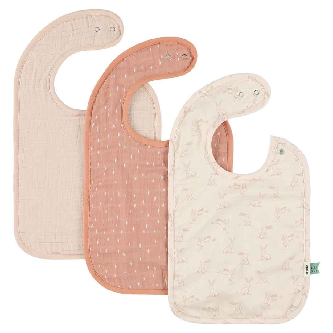 Baby-Lätzchen 3er-Set Rosy Rabbit – Musselin Lätzchen aus Bio-Baumwolle – Produktbild 1