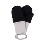 Black Merino Wool Baby Mittens with Thumb